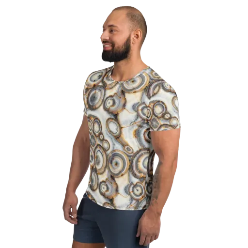 Mineral Mosaic on a Men's Athletic T-Shirt