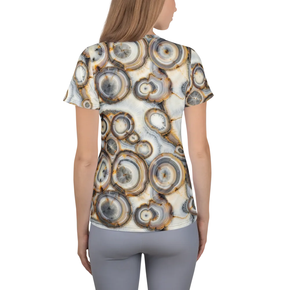 Mineral Mosaic on Women's Athletic T-Shirt — Back