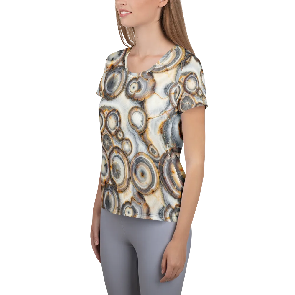 Mineral Mosaic on Women's Athletic T-Shirt — Left