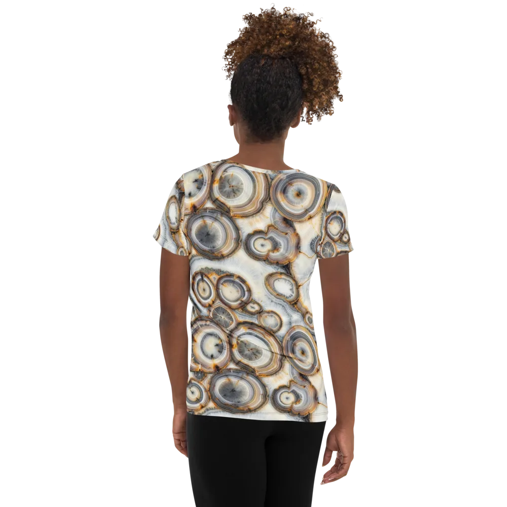 Mineral Mosaic on Women's Athletic T-Shirt — Back