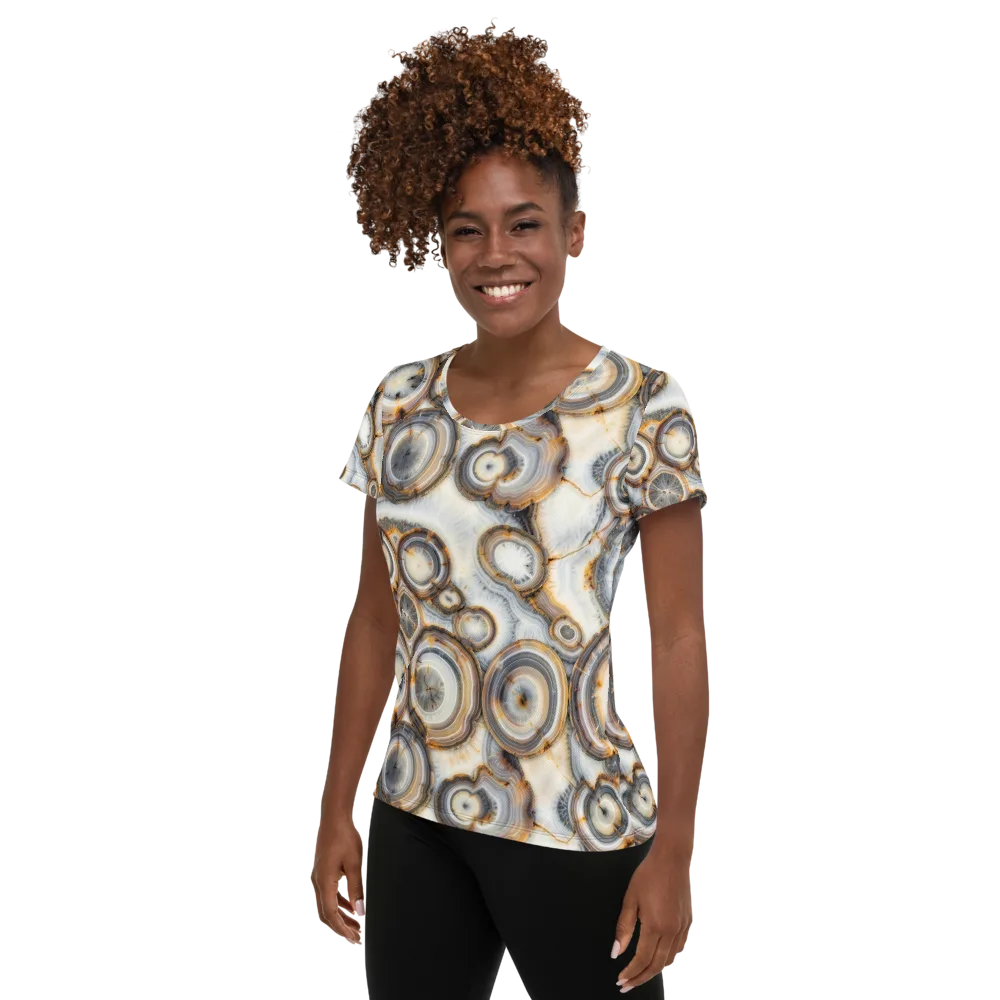 Mineral Mosaic on Women's Athletic T-Shirt — Left