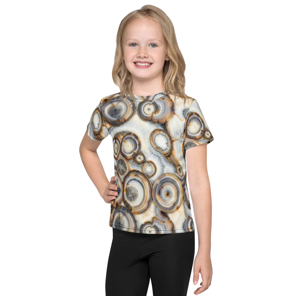 Mineral Mosaic on Kids Crew Neck T-Shirt — Front