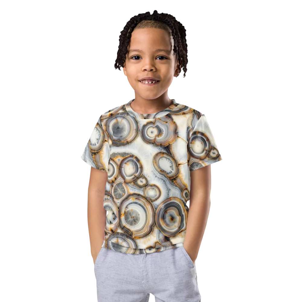 Mineral Mosaic on Kids Crew Neck T-Shirt — Front