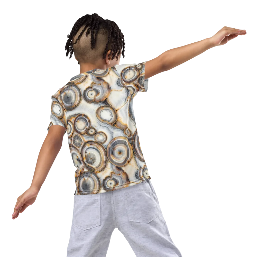 Mineral Mosaic on Kids Crew Neck T-Shirt — Back