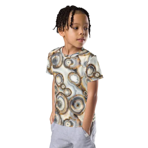 Mineral Mosaic on a Kids Crew Neck T-Shirt