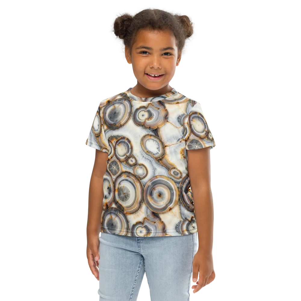 Mineral Mosaic on Kids Crew Neck T-Shirt — Front