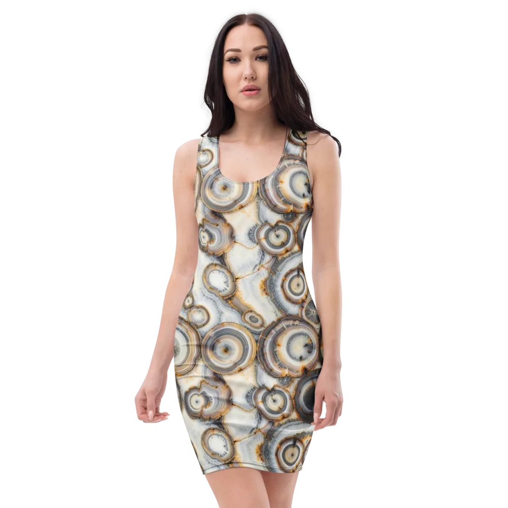 Mineral Mosaic on Bodycon Dress — Front