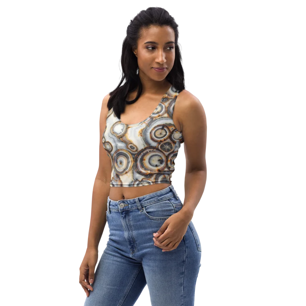 Mineral Mosaic on Crop Top — Left Front
