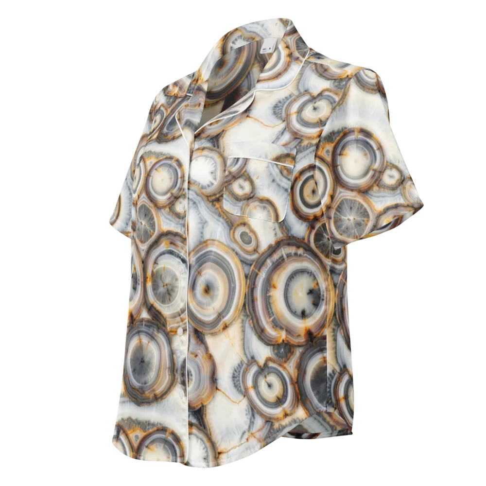 Mineral Mosaic on Women's Short Sleeve Pajama Top — Left Front