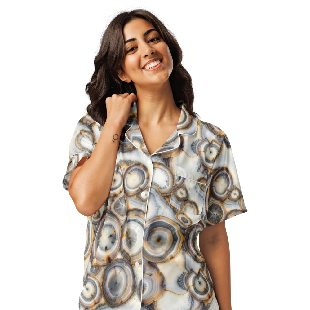 Mineral Mosaic on Women's Short Sleeve Pajama Top — Front
