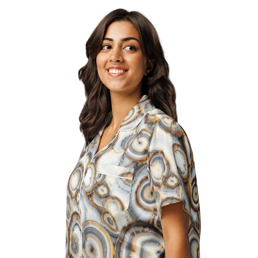 Mineral Mosaic on Women's Short Sleeve Pajama Top — Left Front