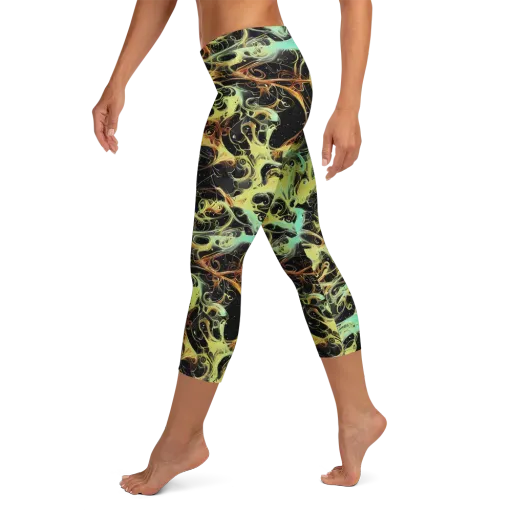 Blacklight Tide on a Capri Leggings
