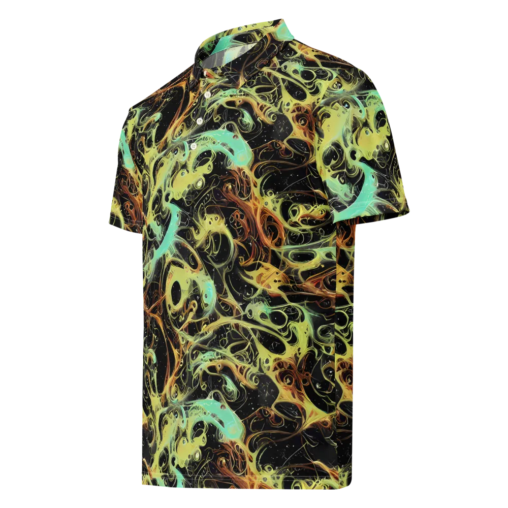 Blacklight Tide on Men's Slim Fit Polo Shirt — Left Front