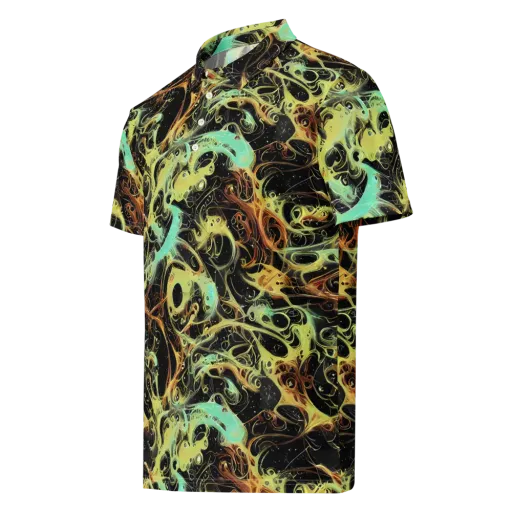 Blacklight Tide on a Men's Slim Fit Polo Shirt