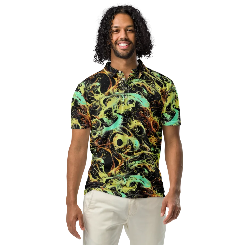 Blacklight Tide on Men's Slim Fit Polo Shirt — Front