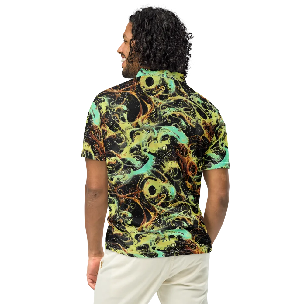 Blacklight Tide on Men's Slim Fit Polo Shirt — Back