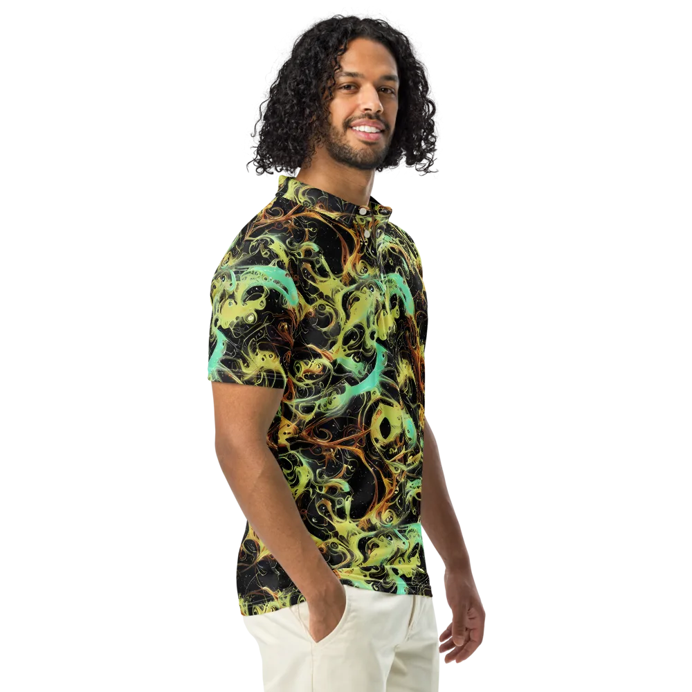 Blacklight Tide on Men's Slim Fit Polo Shirt — Right Front