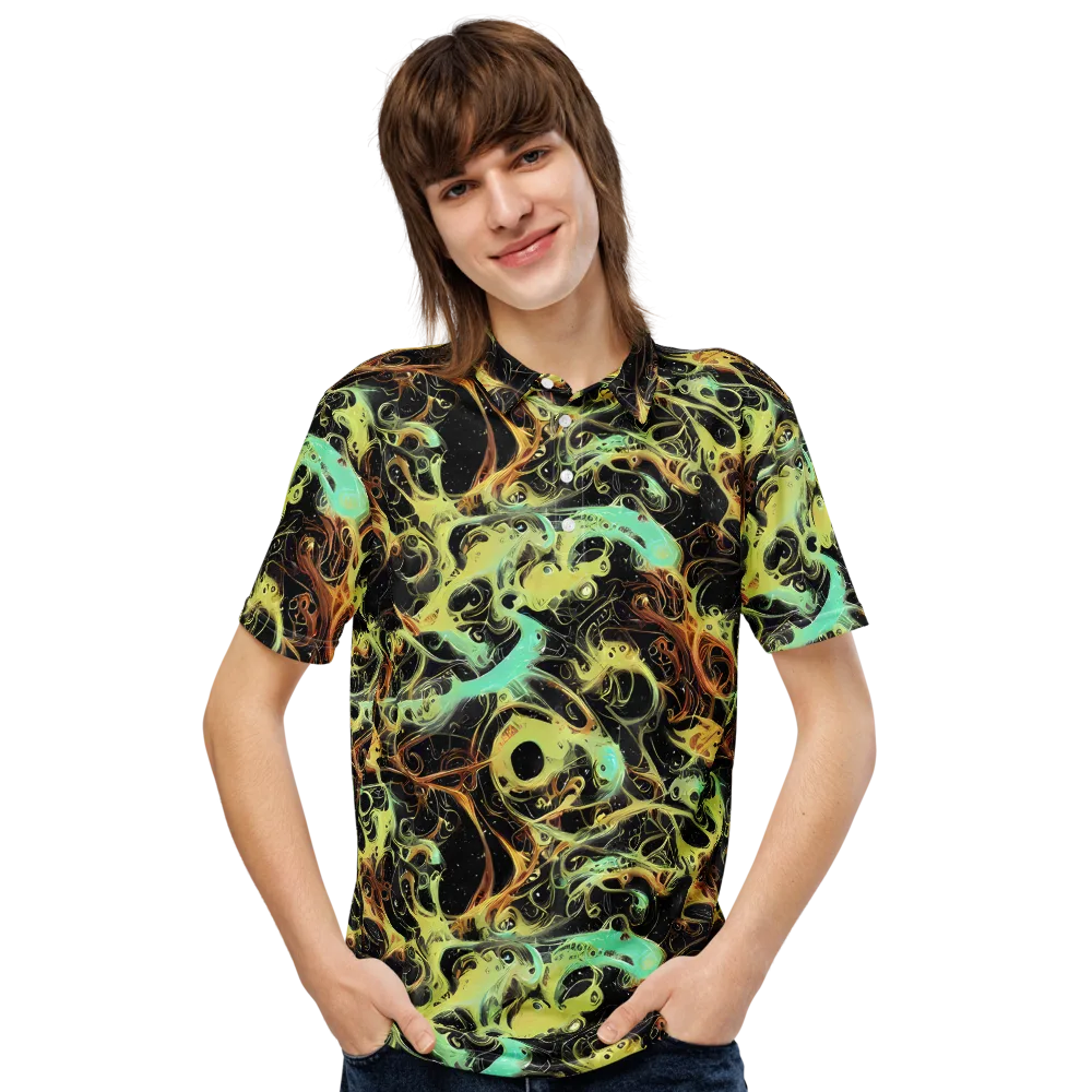 Blacklight Tide on Men's Slim Fit Polo Shirt — Front