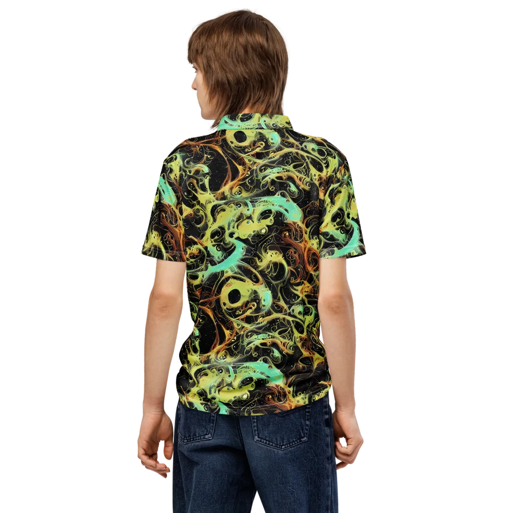 Blacklight Tide on Men's Slim Fit Polo Shirt — Back