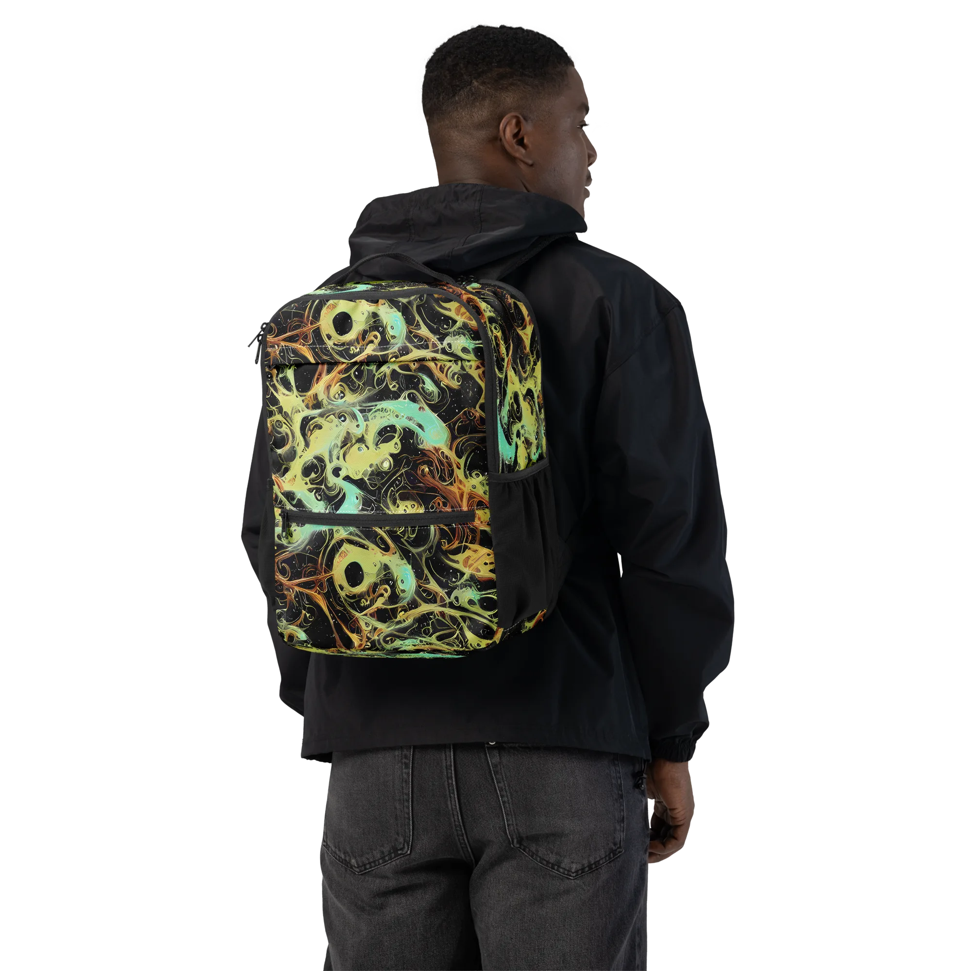 Blacklight Tide on Utility Backpack — Back