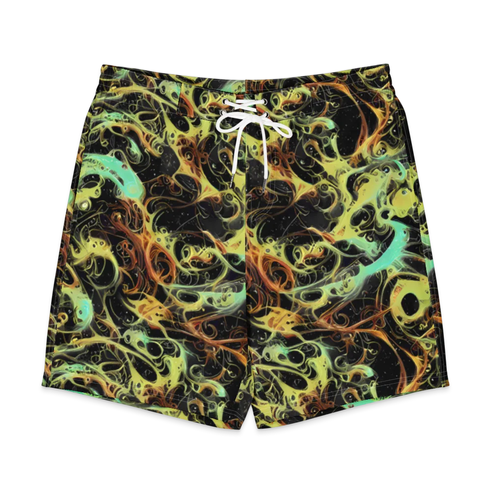 Blacklight Tide on Men's Board Shorts — Front