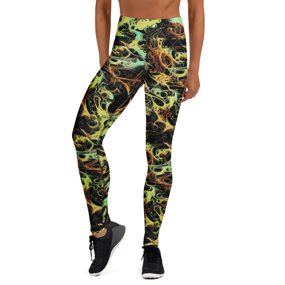 Blacklight Tide on Yoga Leggings — Front