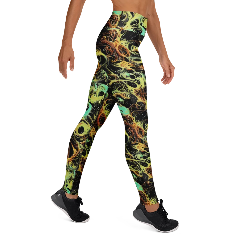 Blacklight Tide on Yoga Leggings — Right