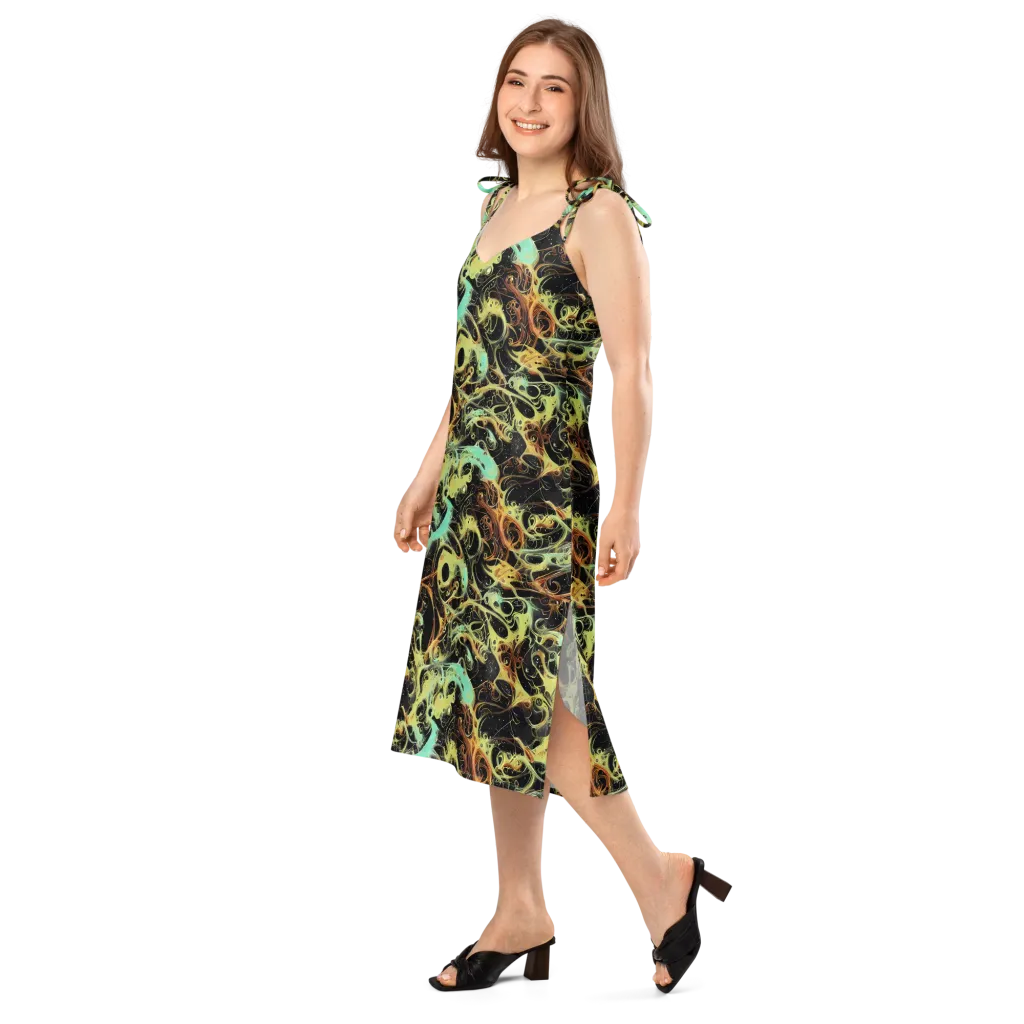Blacklight Tide on Slip Dress — Left Front