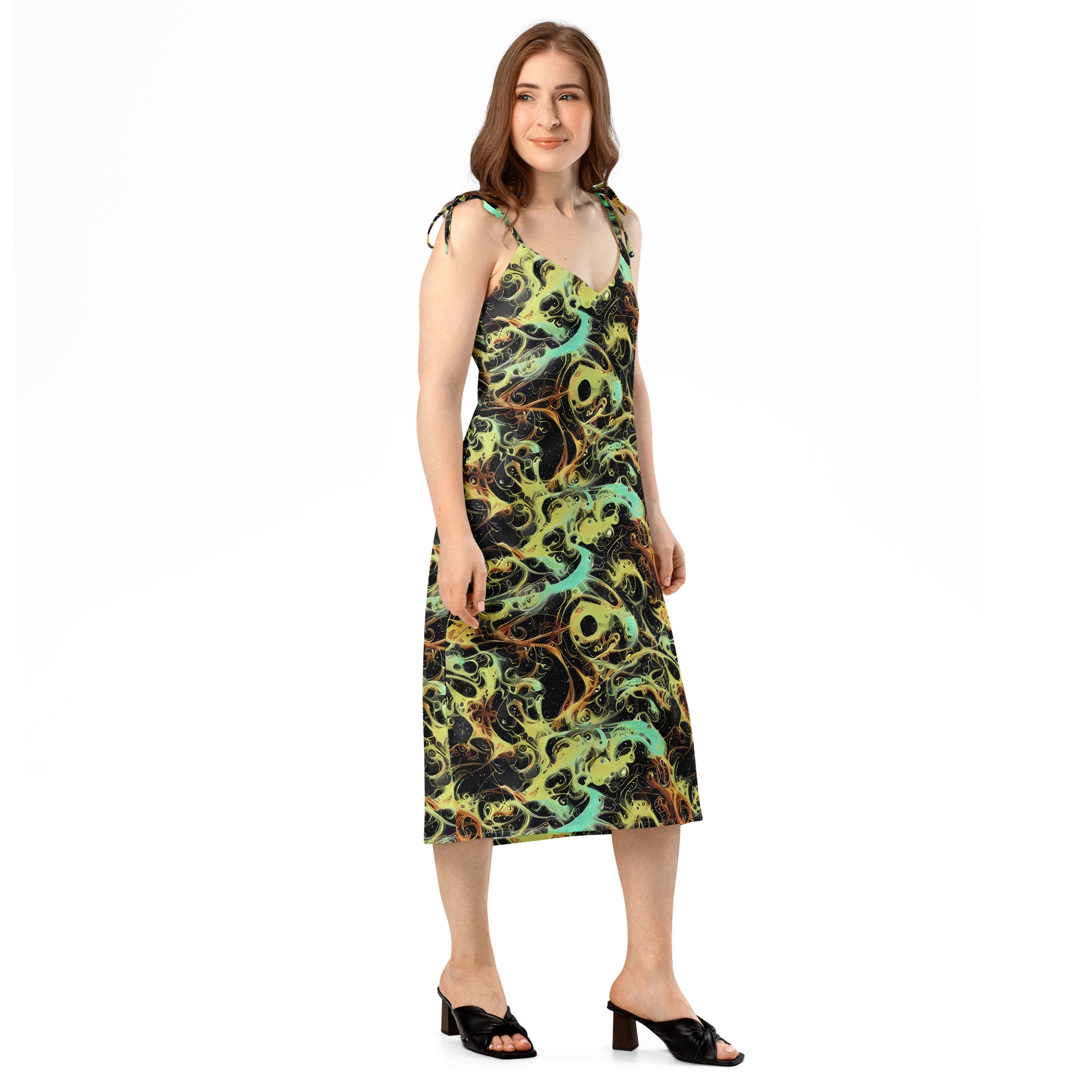 Blacklight Tide on Slip Dress — Right Front