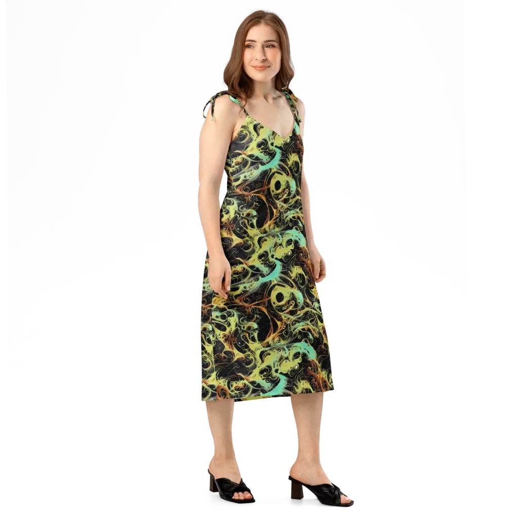 Blacklight Tide on Slip Dress — Right Front