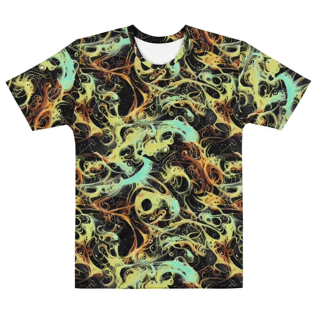 Blacklight Tide on Men's Cotton Crew Neck T-Shirt — Front