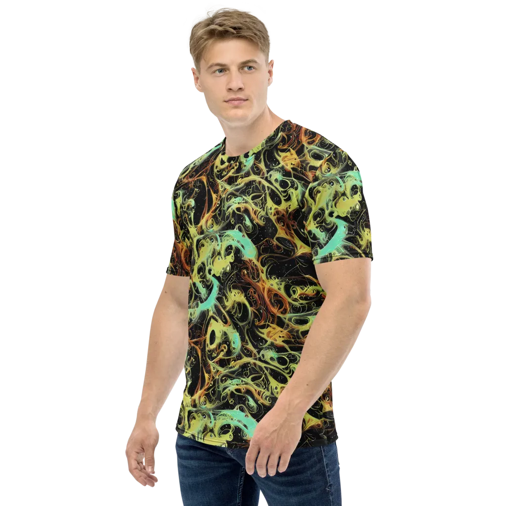 Blacklight Tide on Men's Crew Neck T-Shirt — Left