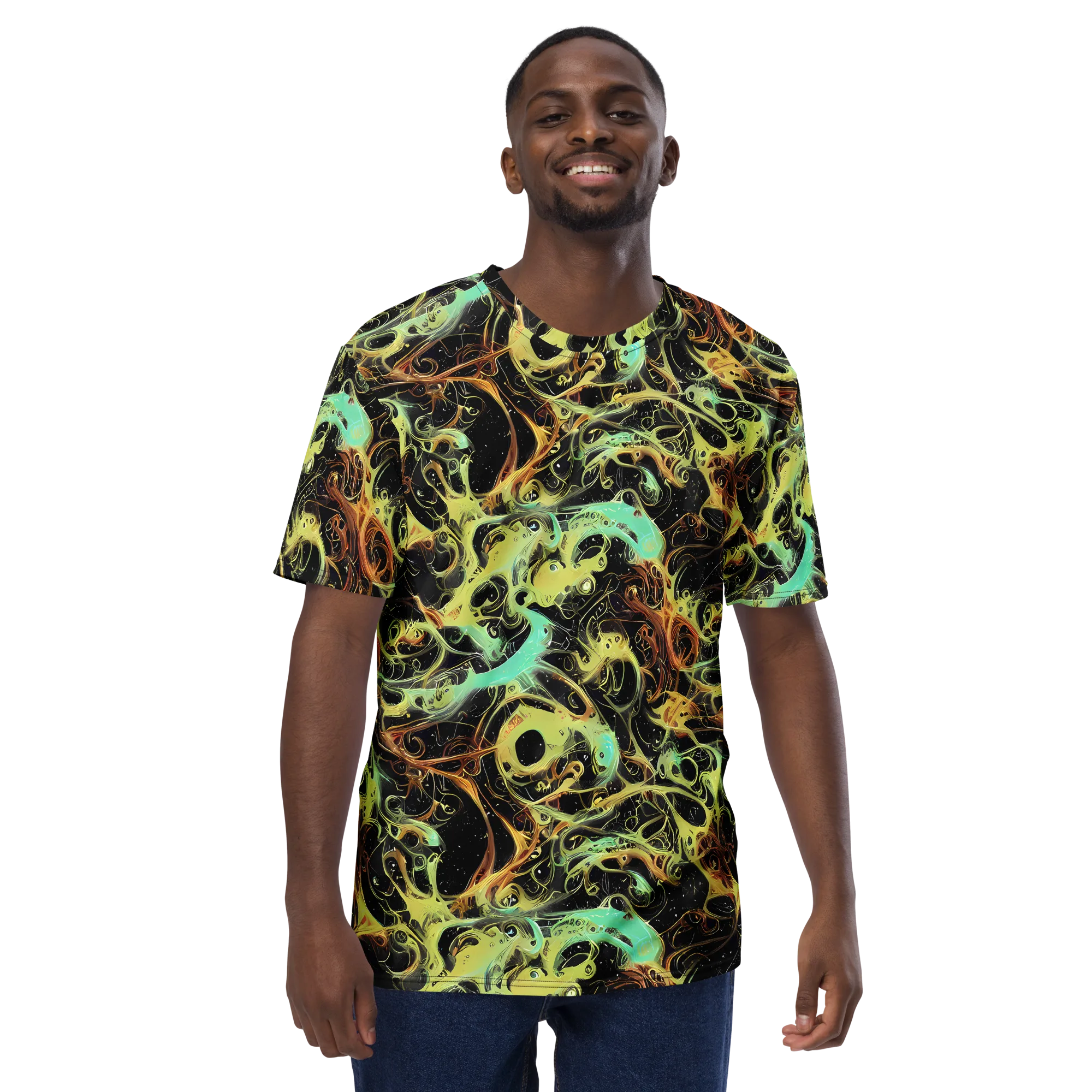 Blacklight Tide on Men's Crew Neck T-Shirt — Front