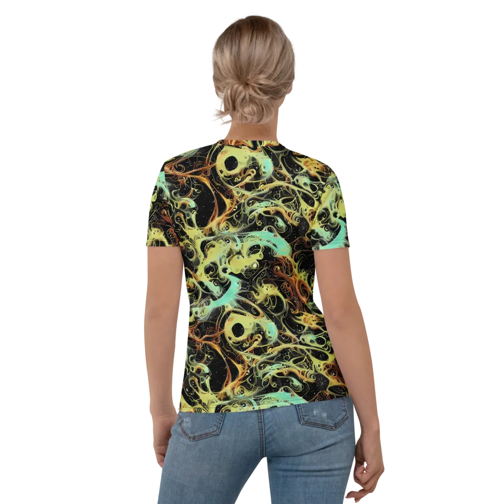 Blacklight Tide on Women's Crew Neck T-Shirt — Back