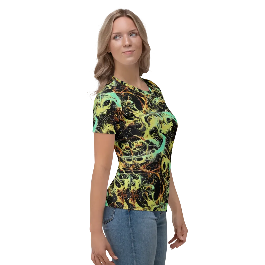 Blacklight Tide on Women's Crew Neck T-Shirt — Right