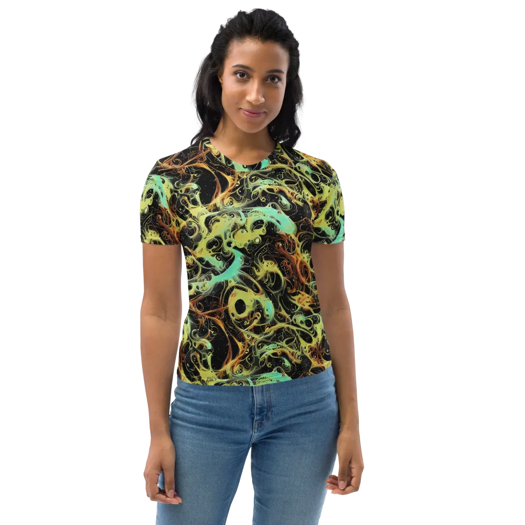 Blacklight Tide on Women's Crew Neck T-Shirt — Front