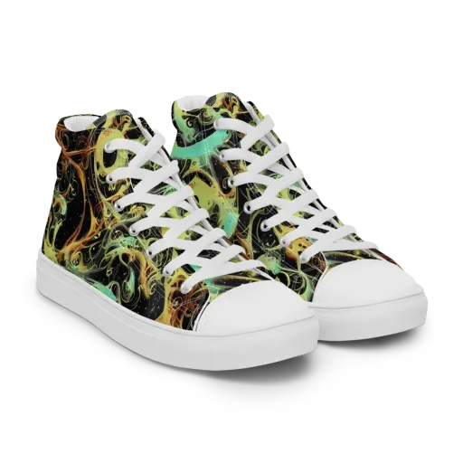 Blacklight Tide on a Women's High Top Canvas Shoes