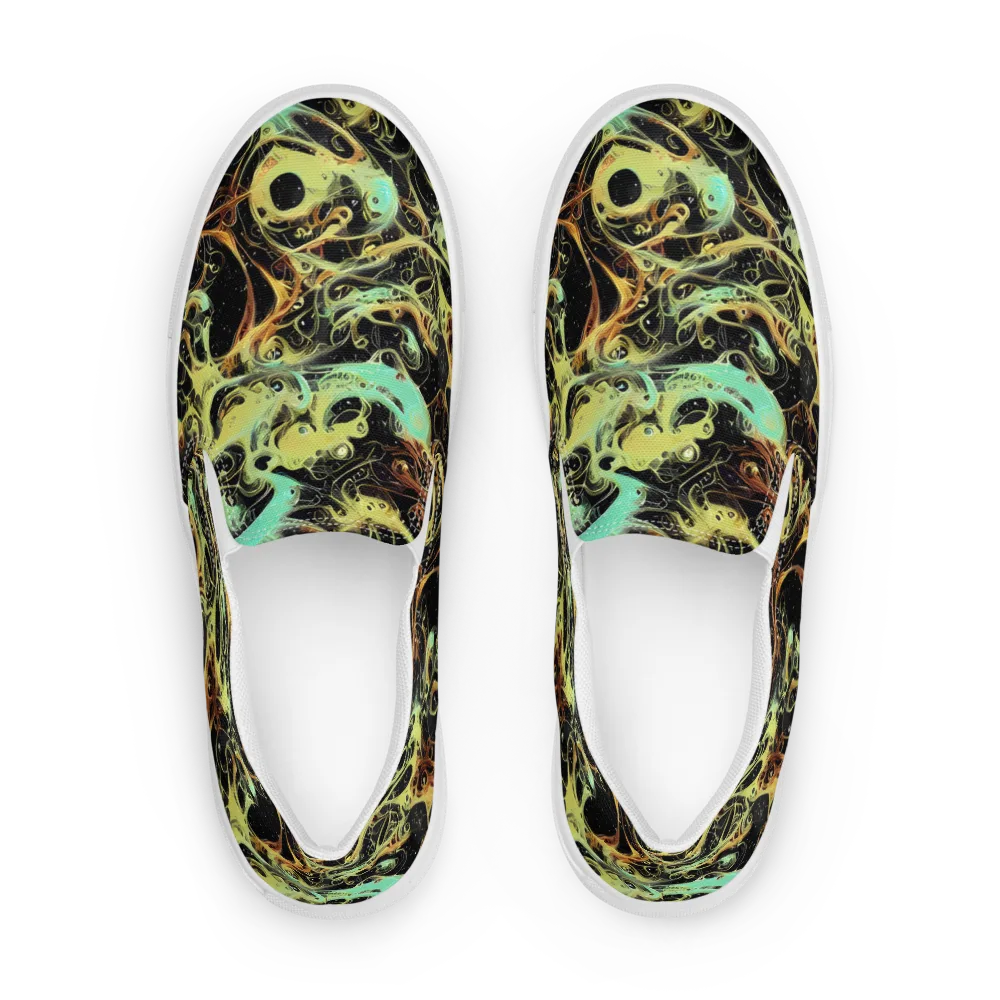 Blacklight Tide on Men's Slip-On Canvas Shoes — Front