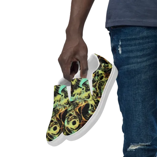 Blacklight Tide on a Men's Slip-On Canvas Shoes