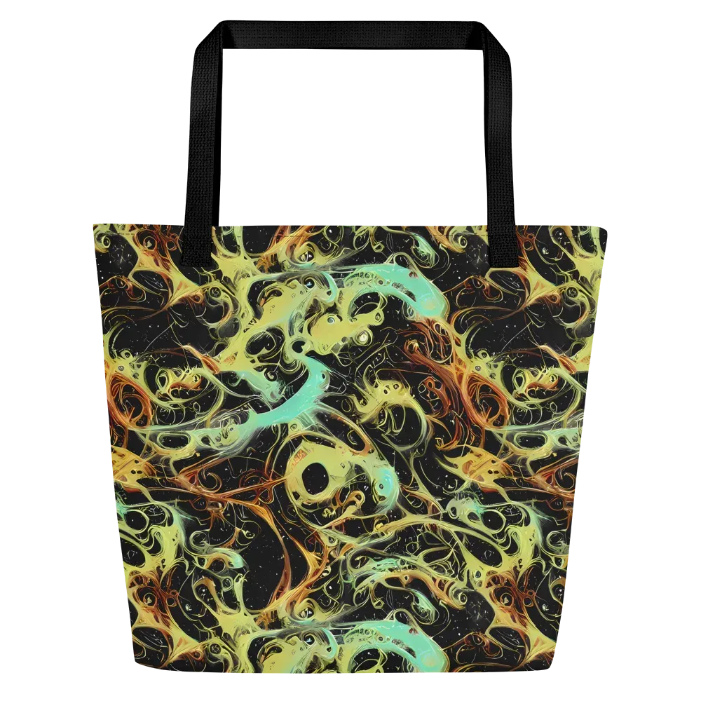 Blacklight Tide on Large Tote Bag W/ Pocket — Front