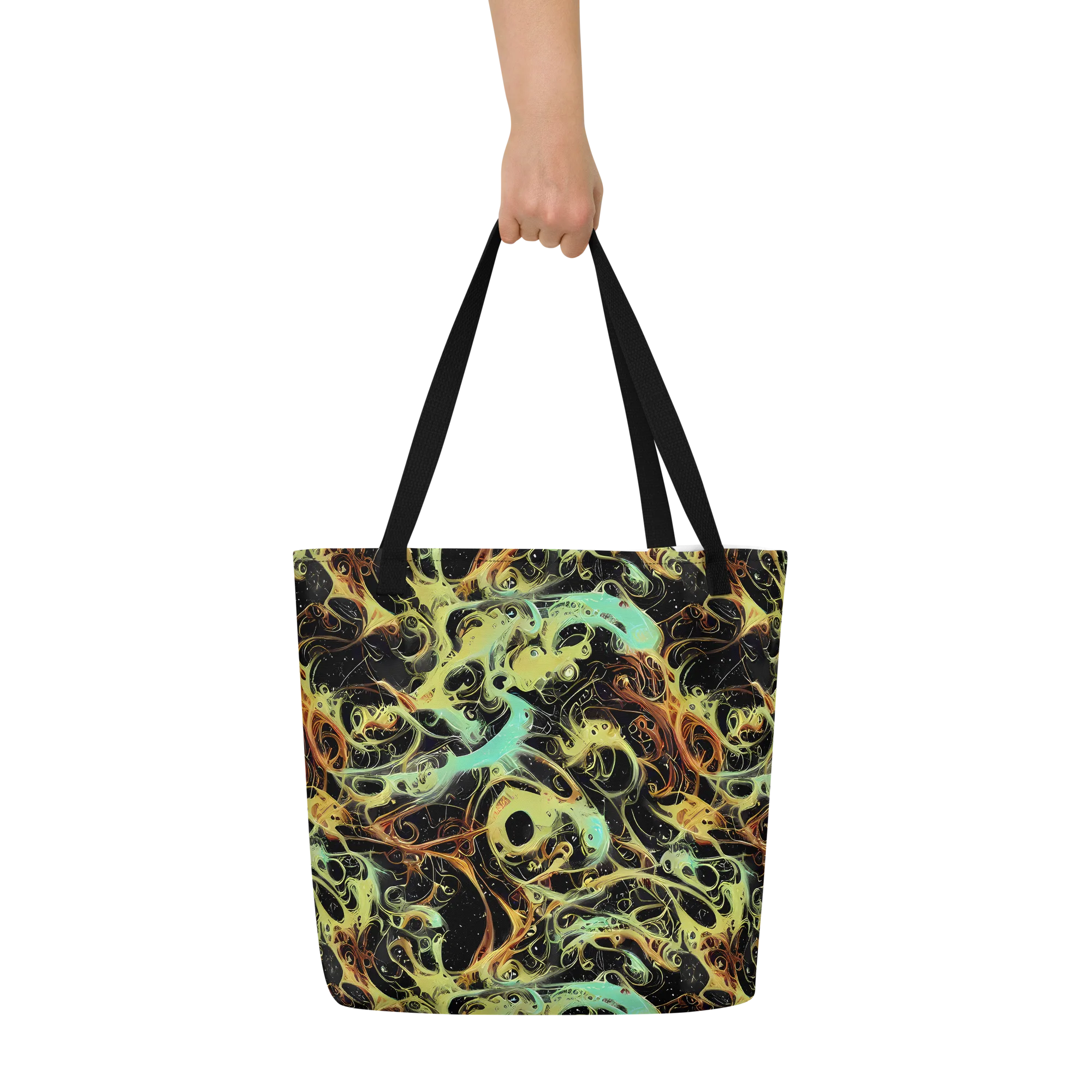 Blacklight Tide on Large Tote Bag W/ Pocket — Front