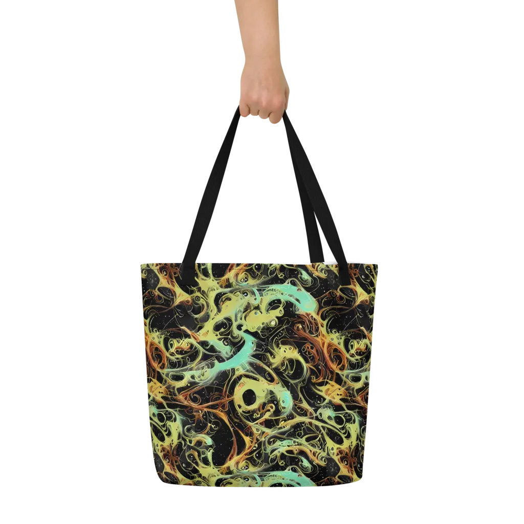 Blacklight Tide on Large Tote Bag W/ Pocket — Front