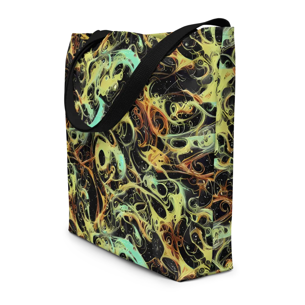 Blacklight Tide on Large Tote Bag W/ Pocket — Front