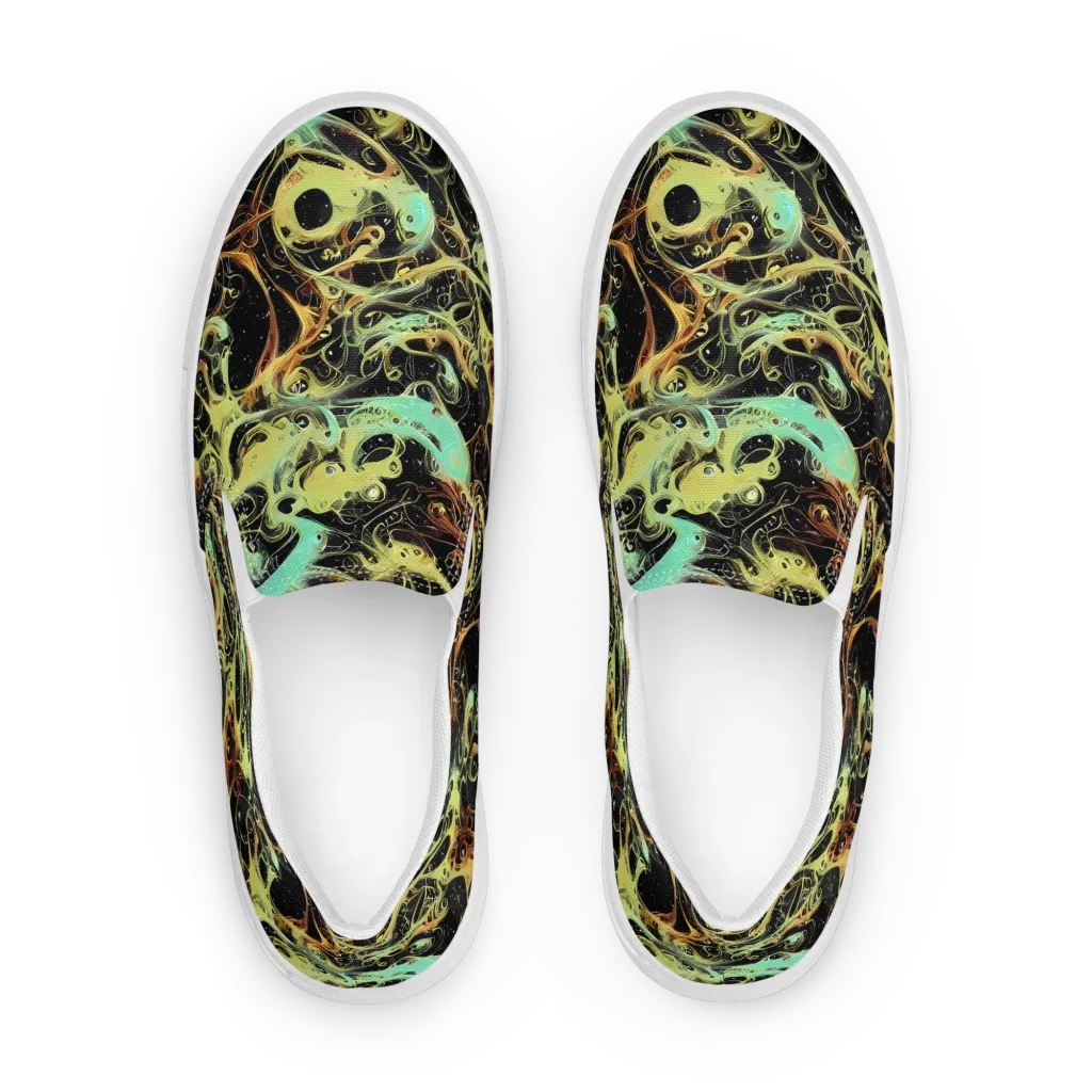 Blacklight Tide on Women's Slip-On Canvas Shoes — Front