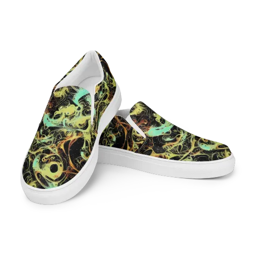 Blacklight Tide on a Women's Slip-On Canvas Shoes
