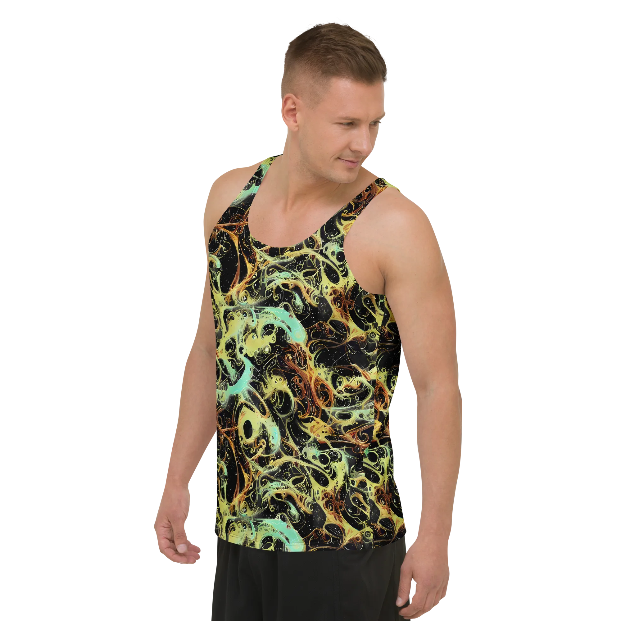 Blacklight Tide on Men's Tank Top — Left Front