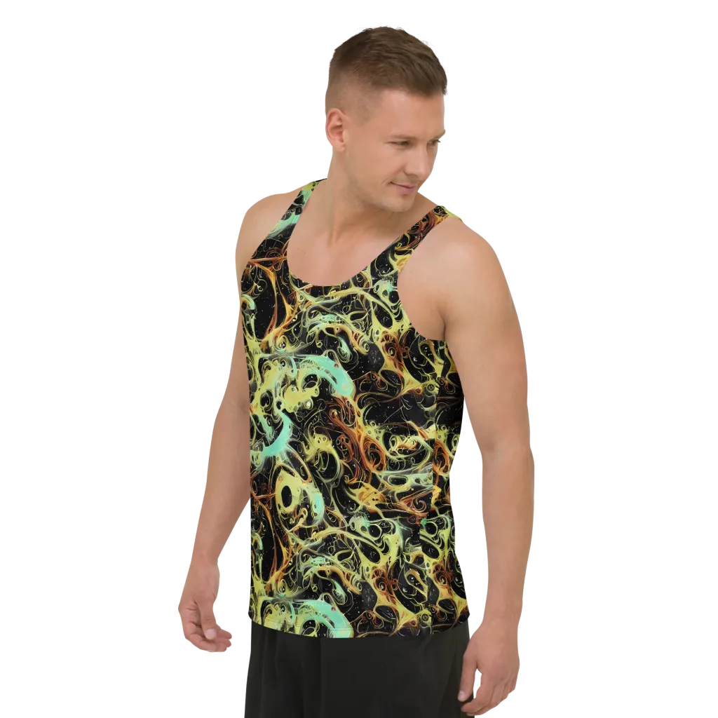Blacklight Tide on Men's Tank Top — Left Front