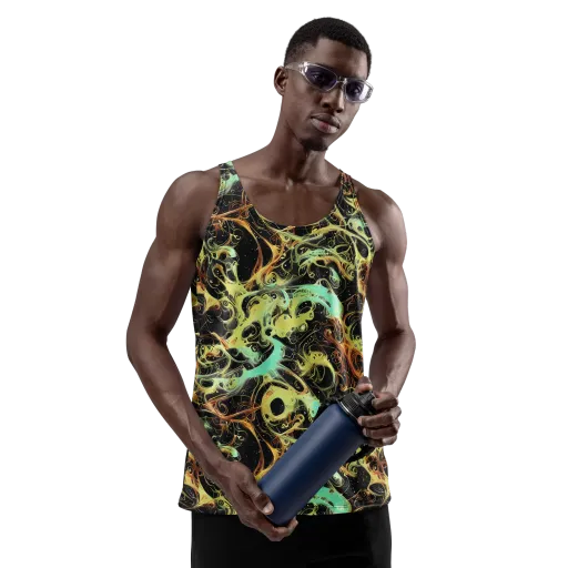 Blacklight Tide on a Men's Tank Top
