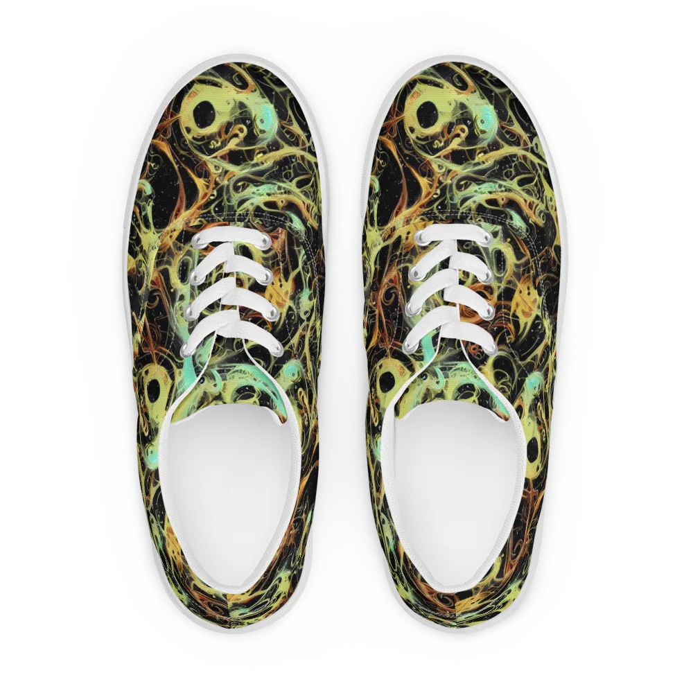 Blacklight Tide on Men's Lace-Up Canvas Shoes — Front