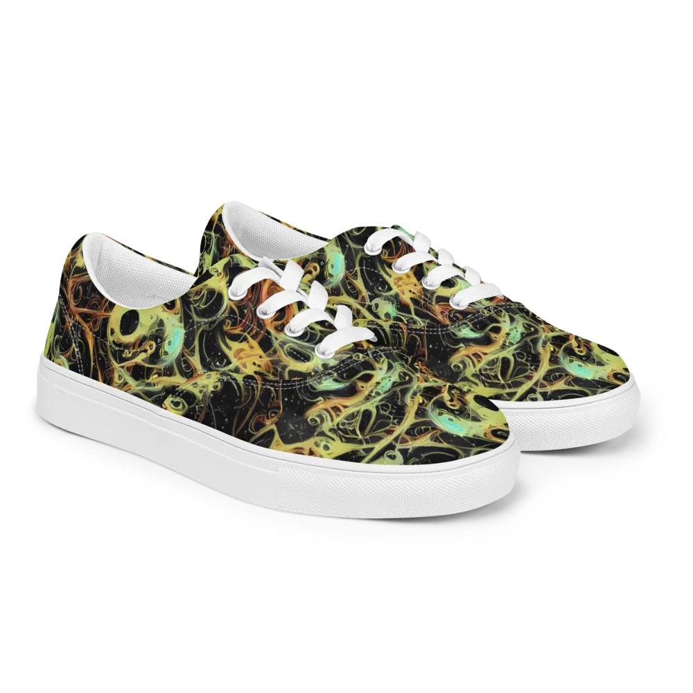 Blacklight Tide on Men's Lace-Up Canvas Shoes — Right Front